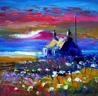 Ruined Croft by the shore South Uist 12x12